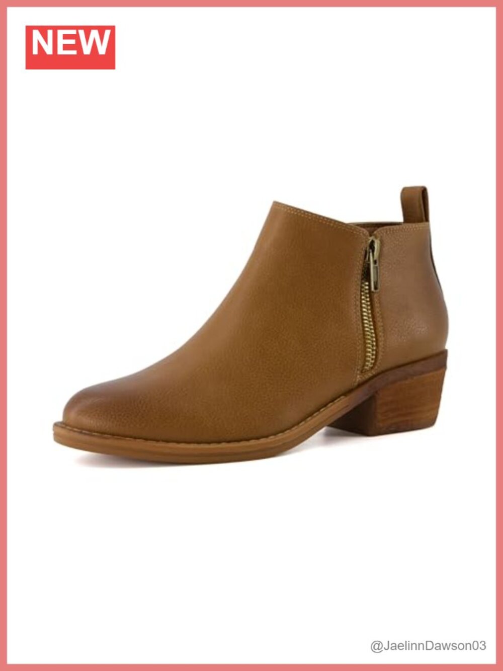 Women's Ankle Bootie Low Heel Wide Width with Memory Foam Comfort